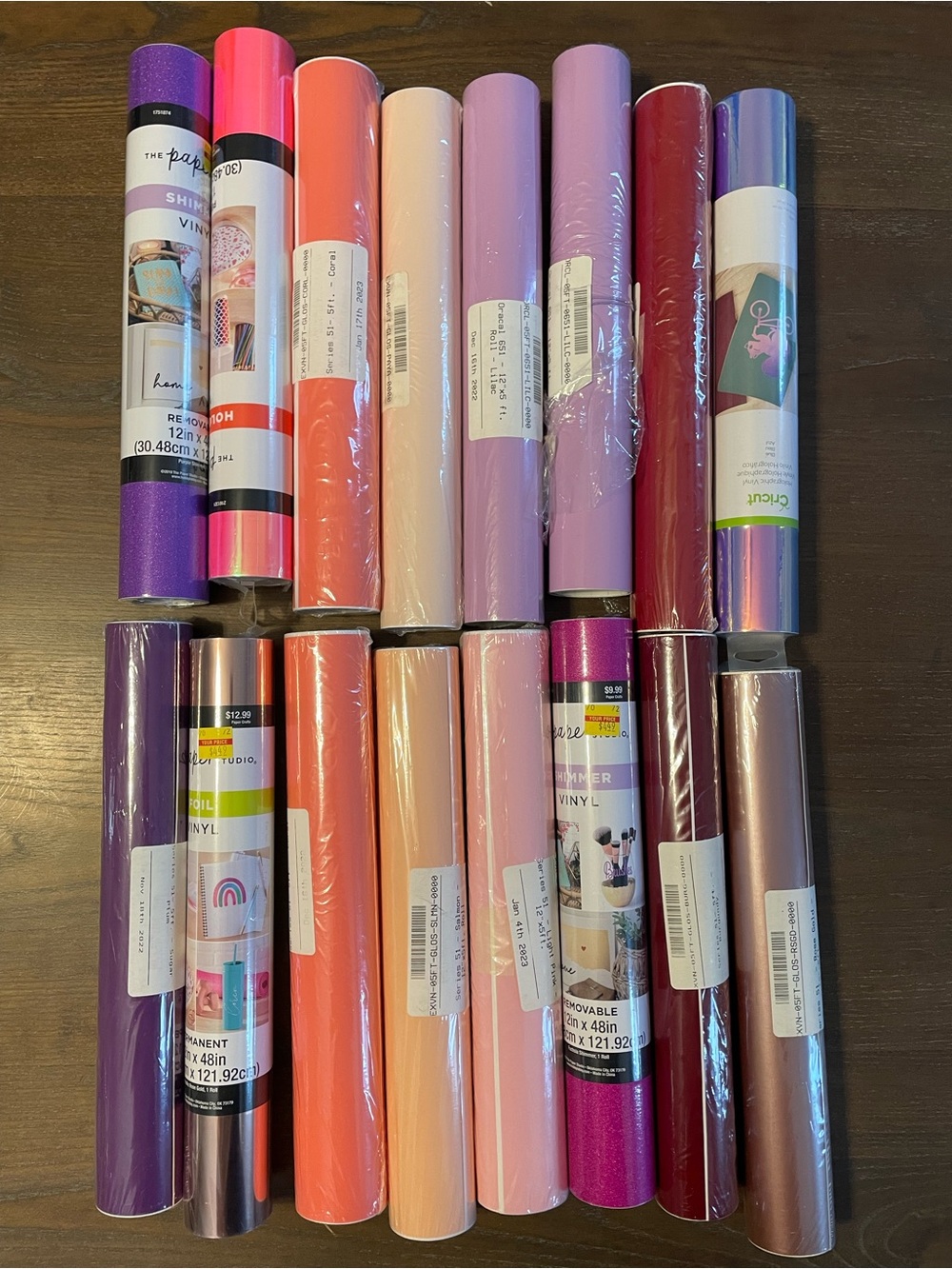 Mixed Craft Vinyl Rolls - Shades of Pink, Purple, Coral & Rose Gold